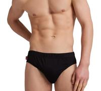 Liabel Slip pour homme en coton. Lot de 3 ou 6 culottes pour homme blanches ou colorées. Tailles supérieures en 100 % coton respirant, Noir , L