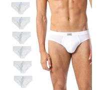 Liabel - Slip pour homme en coton (paquet de 6) bi-élastique - Culotte pour homme en coton élastique - Sous-vêtements colorés à la mode pour homme, noirs, gris LS2200, 6 blancs, M