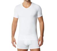 Liabel T-shirt thermique pour homme à manches courtes, 1 ou 3 t-shirts intimes en coton chaud 100 % Interlock. Col rond ou pointu. Blanc ou noir, Small