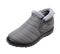 liaddkv Bottes d'hiver plates imperméables chaudes bottes de neige confortables chaussures courtes chaussures de VTT pour femme, gris, 38 EU