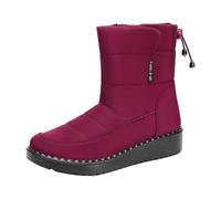 liaddkv Femmes Hiver Garder au Chaud Peluche Imprimés Bout Rond Plat Chaussures Paresseuses Bottes de Neige Chaussures de Soins pour Personnes âgées Chaussures Femmes 44, rouge, 38 EU