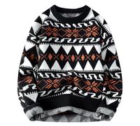 liaddkv Homme et hiver décontracté col montant manches longues vacances plein air laine pull top homme manteau turc, Noir , M