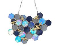 liaddkv Nid d'abeille suspendu nid d'abeilles Décoration murale Attrape-soleil Intérieur-Extérieur Décoration artistique suspendue pour -Décoration de jardin Panier raphia (E, taille unique)