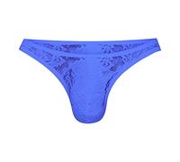 liaddkv Sexy Hommes Lingerie Dentelle Soyeuse Slip Sissy Pouch Crossdress Culotte Bikini Sexy pour Homme Babydoll G-String String String Homme Transparent Sissy Pouch Crossdress Culotte, bleu, XXL
