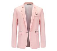 liaddkv _ Veste pour homme tendance et sportive - Veste de costume pour homme - Veste de gentleman - Veste de costume pour homme - Veste de costume pour homme - Noir - XXXL, Rose, L