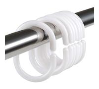 LIAHO 24 pcs Anneau Rideau Douche en Plastique, Accroche Rideau, Blanc, 4.5x2.8cm