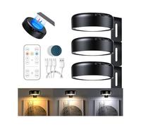 LIAISIMI Lot de 3 Eclairage Tableau Sans Fil, Eclairage Tableau LED Sans Fil Rechargeable, Lampes Magnétiques avec Télécommande, 3 Couleurs et Fonction de Minuterie, pour Galerie Vitrines (Noir)