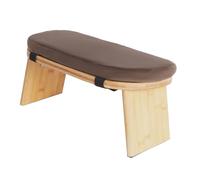 LIAIZE Banc de méditation en bambou - 44 x 19 x 21 cm - Pliable - Angle d'inclinaison de 5° vers l'avant - Ergonomique - Couleur bois + café