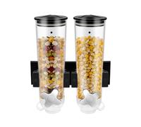 LIAIZE Distributeur de céréales double montage mural, 3 l, distributeur de céréales pour noix, grains de café, bonbons, céréales