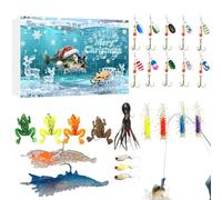 Liakyunf Calendrier De L'Avent De Noël | Pêche En Eau Douce Et Eau Salée | Leurres Et Accessoires De Pêche Pour Le Compte À Rebours De Noël | pour Père Mari Pêcheur Adolescents Lac