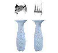 Liakyunf Couverts Bébé Fourchettes Et Cuillères - Set de Fourchettes et Cuillères pour en Silicone Alimentaire | Set De Couverts Avec Poignée Ergonomique En Acier Inoxydable Sécurisé Pour