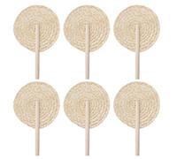 Liakyunf Éventail À Main en Raphia | 6 Pièces Éventails à Main en Rafia Tissé,Décoration Bohème Naturel Rustique pour Événements Festifs Maison De Campagne