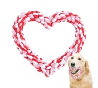 Liakyunf Jouet pour Chien en Corde en Forme de Cœur | Jouet à Mâcher Solide pour Chiens - Idéal pour Nettoyage des Dents et Divertissement | Corde pour Chien Saint-Valentin