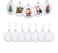 Liakyunf Lot de 12 boules de décoration pour sapin de Noël - Sphère plate mate à peindre - Boules décoratives blanches pour sapin de Noël - Pour cour, jardin, terrasse, porche, mariage, rebord de