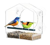 Liakyunf Mangeoire Transparente pour Fenêtre,Boîte de Nourriture en Acrylique Transparent - Mangeoire à Ventouses Amovible | pour Observation des à l'Intérieur sur Balcon Terrasse et Jardin