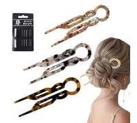 Lialys Hair Pin, French Hair Pin, U Shaped Hair Pins for Women, Retro Fork Hair Pin Internal Teeth Hair Clips, Suitable for All Women's Hair Styles, Hair Styling Accessories (3Pcs- H)