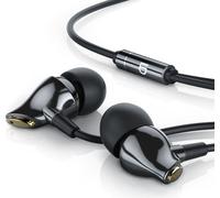 LIAM&DAAN Ecouteurs intra-auriculaires, haut de gamme Ceramic InEar 8mm Treiber / Câble Aramid / Protection anti-plis, or/noir