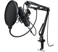 LIAM&DAAN Streaming Microphone Set, avec bras, spider & pop protection Set Podcast, microphone à condensateur