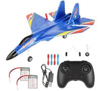 Liamostee Avion de chasse radiocommandé F22 2,4 GHz, 2 canaux, jouet en mousse avec éclairage et gyroscope 6 axes, pour enfant de 3 ans, Uiex