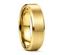 Lian Bague de fiançailles en acier inoxydable pour homme avec bords biseautés Argenté/noir/doré 4 mm/6 mm/8 mm