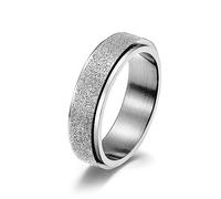 Lian Bague en acier inoxydable pour homme et femme - 6 mm - Finition sablée, Métal, Aucune pierre précieuse