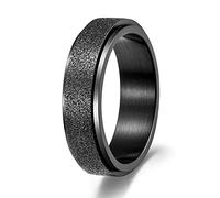 Lian Bague en acier inoxydable pour homme et femme - 6 mm - Finition sablée, Métal, Aucune pierre précieuse