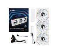Lian Li 12RTLLCD1W3W Ventilateur 120mm Blanc, 350-1900 RPM, 54.3 CFM, 2.83 mmH2O, FDB, LCD, RGB, Boîtier PC, Garantie 3 ans