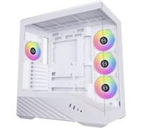 Lian Li Boîtier tour moyen V100 - Blanc, support ATX, panneau avant en maille, verre trempé, USB-C, panneau latéral sans outils