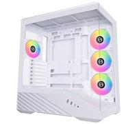 Lian Li Boîtier tour moyen V100 - Blanc, support ATX, panneau avant en maille, verre trempé, USB-C, panneau latéral sans outils