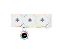 Lian Li GA II Hydroshift II LCD-C 360TL Refroidisseur liquide AIO Blanc, radiateur 400mm, 3x120mm FDB, 90.1 CFM, sockets LGA 1700/1851 & AM4/AM5