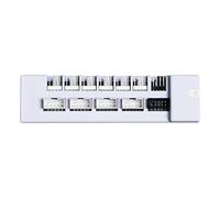 Lian Li Hub de ventilateur universel USB et PWM, blanc (EG-HUB01W) | Contrôleur de ventilateur avec 4 en-têtes USB - 6 ports de ventilateur - Montage magnétique - 5 V/4 broches - Compatibilité