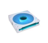 Lian Li UF-SLIN140-1W Ventilateur 140mm pour Boitier PC, 0.2-1600 tr/min, 72.7 CFM, 28 dB, LED RGB Multi, Connecteur 4-Pin, 2.88 mmH2O, Blanc