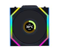 Lian Li UNI Fan SL 12RSLLCD1W1B Ventilateur de boîtier PC LCD 1,6" LCD 2,4 GHz Contrôle des ventilateurs RGB et contrôle des ventilateurs Contrôleur sans fil L-Wireless non inclus et requis Noir
