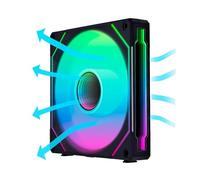 Lian-Li UNI Fan SL-INF Infinity 140 14RSLIN1B Lame inversée Noir - Ventilateur 140mm - 40 LED - 6.75 inches - Compatible avec Ordinateur, Ordinateur portable