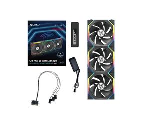 Lian Li UNI FAN SL Wireless 120 Reverse Blade - Kit 3 Ventilateurs 12cm Noir - 400-2000 tr/min, 64 CFM, 31dB, FDB, RGB, 4-Pin, Contrôleur inclus
