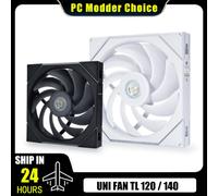 LIAN LI UNI FAN TL120 140 PC Cabinet RGB Radiator Cooler, 4ème génération, évolution des performances. Lame avant/arrière, lot de 1 pièce TL140 Black