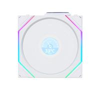 Lian Li Uni Fan TL120 LCD Wireless 12cm Blanc - Ventilateur PC, 350-1900 tr/min, 62 CFM, 2.9 mmH2O, FDB, Éclairage Multi, 5-12V