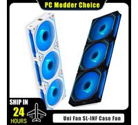 Lian Li Uni ventilateur SL-INF 120 Infinity miroir boîtier radiateur ventilateur sans fil Gen.3ème 12 cm refroidisseur d'eau lame avant/inversion Black 1pcs-Reverse