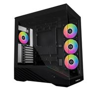 Lian Li V100RX V100RX Boîtier PC Tour Moyenne ATX, 4 Ventilateurs ARGB PWM de 120 mm pré-installés, Bande LED RVB, Plate-Forme d'affichage avec Verre trempé, Prend en Charge Les GPU 415 mm, radiateur