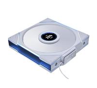 Lian Li Ventilateur UNI TL LCD sans fil 140 paquets simples - 2,4 GHz - Ventilateur ARGB 140 mm - Chaîne de marguerite miroir sans fin - Contrôle de la puissance d'éclairage personnalisable non inclus