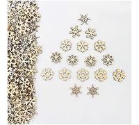 LIANCHEN 200 pièces Mini Flocon Neige Flocons en Bois Ornements en Forme de Flocon de Neige Pendentifs Flocon Bois Onements d'arbre du Nouvel Flocons Neige Ornements Suspendus pour l'Artisanat Fête