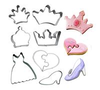 LIANCHEN 7 pièces Princesse Crown Fondant Cutter Emporte Pièces Couronne Biscuits Emporte pièce Princesse Emporte-pièce en couronnement Moule de Décoration de Gâteau Couronne pour décoration de Cookie