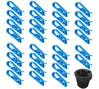 LIANCHEN Lot de 30 pinces de fixation pour sac poubelle - En plastique antidérapant - Avec bord rond pour la fixation des sacs poubelle - Universel pour cuisine, salle de bain et maison (bleu)