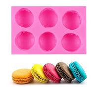 LIANCHEN moule silicone Macarons 6 Trous Macaron Moule Macaron Moule En Silicone Bricolage 12.5 x 8.5 x 2.2 cm pour DIY gâteaux savon lotion bombe de bain bougies chocolat argile polymère Gelée Cream