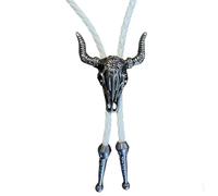 LIANCHI Bolo floral pour homme et femme, collier amérindien, western cowboy, Mouton Blanc Argent, Large