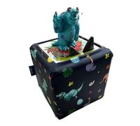 Lianda Toniebox Sac pour vos figurines Toniebox, rangement de figurines auditives Tonie, sac de transport, kit de démarrage Toniebox, bagage pour enfant, Bleu dinosaure, 15 cm x 1 cm x 15 cm, housse