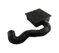 LIANFOND Kit de vidange de lavabo à profil bas 23 x 23 cm avec tuyau flexible de 1,6 m pour la gestion de l'eau souterraine, PVC noir