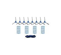 LIANFOND Lot de 13 filtres pour aspirateurs robots Coredy R3500 R650 R600 C800 D900 avec 4 filtres 4 brosses latérales et 1 brosse principale, bleu