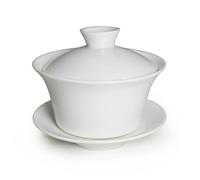 Liang baobao Ensemble de thé traditionnel Gaiwan avec couvercle et soucoupe Tasses à thé chinoises classiques en porcelaine 200ml Blanc