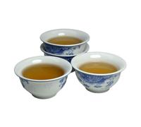 Liang baobao Lot de 4 mini tasses de dégustation de thé traditionnelles chinoises en porcelaine blanche de 60 ml pour cérémonie du thé Gongfu (pivoine)